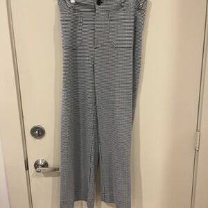 Maeve Black and White Checkered Cropped Pants